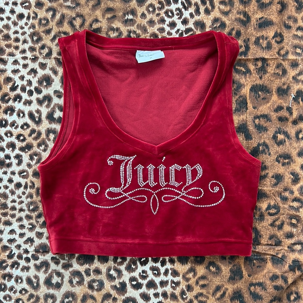 Juicy Couture Red Velvet Crop Top